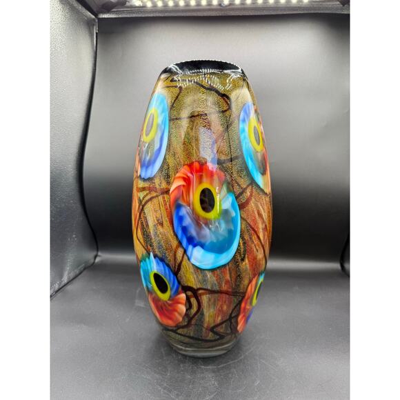 Dale Tiffany Large Art Glass Vase - Picture 3 of 8